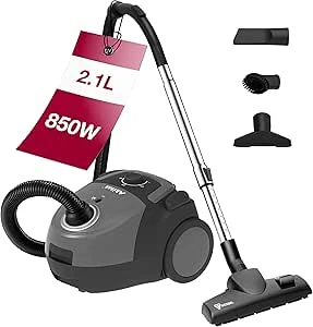 Akitas C5 Zakstofzuiger, 850W Sterk Zuigvermogen, 9m Werkingsradius, HEPA-filter voor allergielijders & huisdieren, Wessel-Werk Vloernozzel, inclusief 3 accessoires, compact & licht