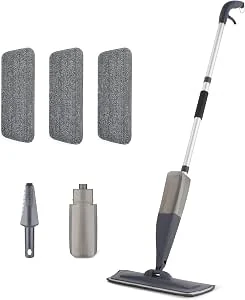 Amazon Basics Sproeidweil voor Droge en Natte Vloeren met 3 Wasbare Dweilpads en Schraper