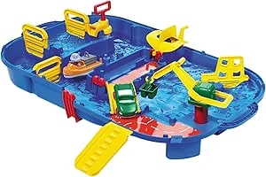 Aquaplay - Slotenbox - Waterbaan - Makkelijk afsluitbaar - 25-delig - 85 x 65 cm - Blauw - Vanaf 3 jaar