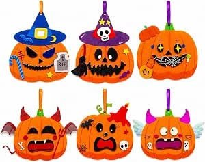 ARONRAVE 12 stuks Halloween knutselsets kinderen pompoen vilt knutselen