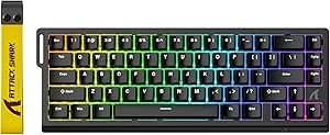 ATTACK SHARK X68 HE 8000Hz Rapid Trigger Toetsenbord, 0.01mm RT Nauwkeurigheid Bedraad Gaming Toetsenbord, Magnetische Schakelaar, Verstelbare Actuatie, Snap Tap, RGB Verlichting, PC/Mac, Zwart