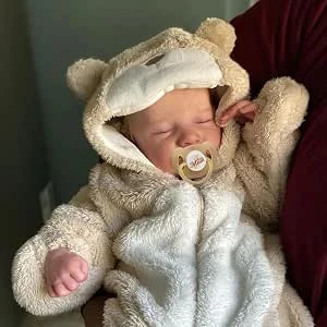 BABESIDE Levensechte Reborn-Babypoppen Jongen 17 Inch handgemaakte Realistische Pasgeboren Baby met Zacht Vinyl Lichaam Echte met Speelgoedaccessoires Sluit oog