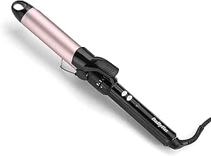BaByliss 32mm Krultang - Pro Satin Touch, 10 Temperatuurinstellingen, Snelle Opwarming, Pluisvrije Krullen, Geintegreerde Standaard - Zwart & Roze, C332E