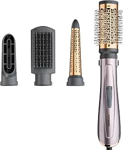 BaByliss Air Styler 1000W - Alles-in-één Föhnborstel, Volumizer en Krultang, Geavanceerd Ionisch Pluiscontrole Systeem, 4 Opzetstukken, Koper/Grijs, AS136E