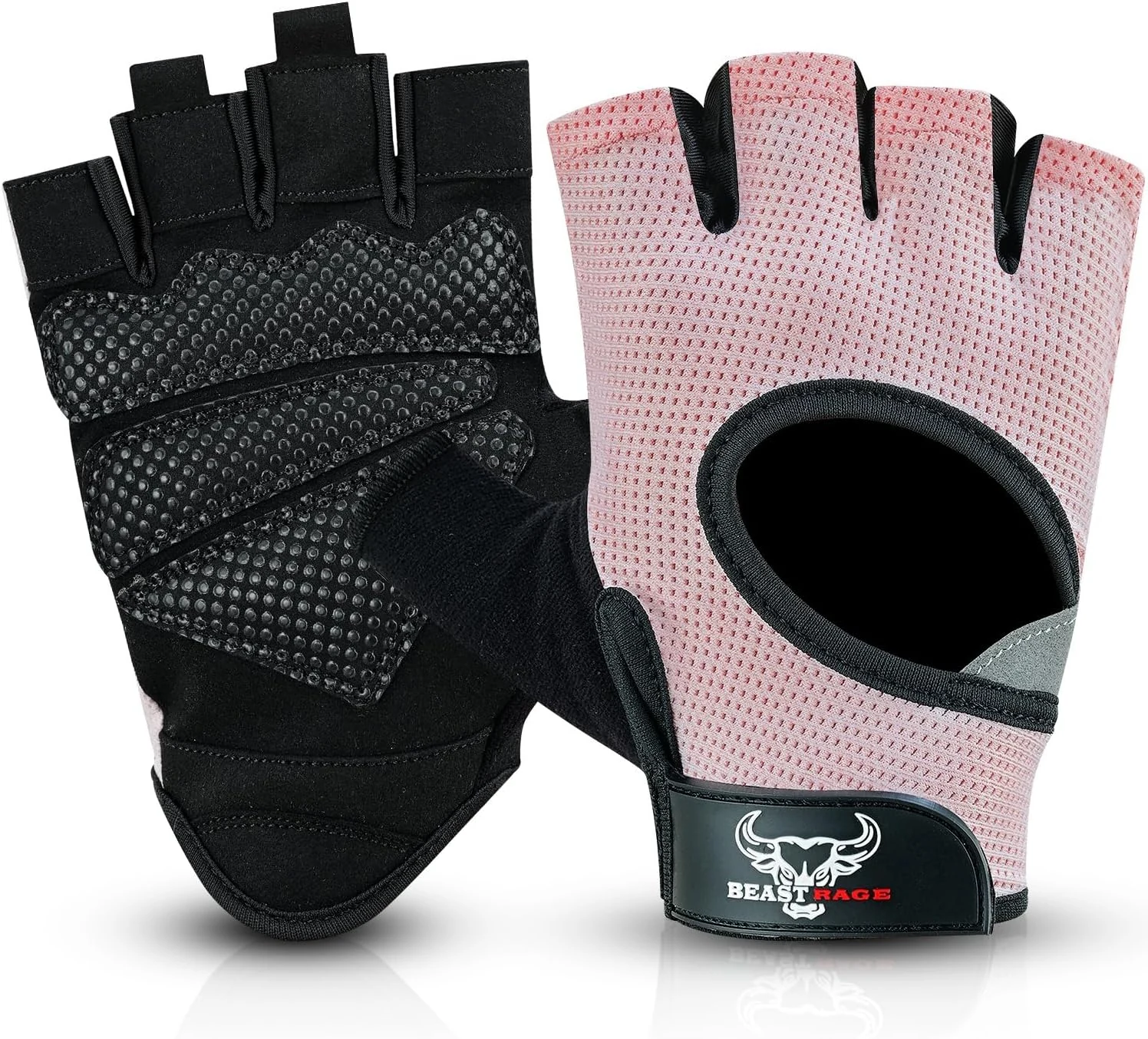 BEAST RAGE Gewichthefhandschoenen voor mannen en vrouwen, sportschoolhandschoenen voor crossfit. Ademende, antislip siliconen gevoerde handpalm Beschermende trainingshandschoenen