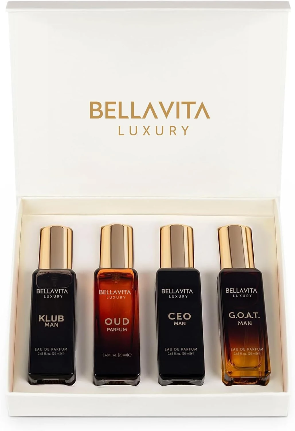 BellaVita Luxury Parfum Geschenkset for Men | Includes CEO Man, KLUB, OUD, GOAT, Parfums | Woody, Citrusy and Dominating Long Lasting Mens Parfum Set | Oud Parfum voor mannen
