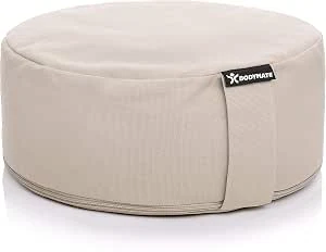 BODYMATE Yogakussen rond 31 cm diameter 13 cm hoog met vulling van boekweitschillen – In de wasmachine wasbare hoes van 100% extra dikke katoen - Meditatiekussen - Zitkussen