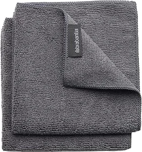 Brabantia Microfibre Dish Cloths, Schoonmaakdoekjes, Dark Grey, Set van 2