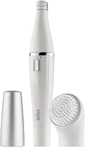 Braun Gezichtsepilator & Gezichtsborstel, FaceSpa, Gezichtreiniger voor het Gezicht, Met Extra Batterij, 100% Waterproof, SE810, Wit