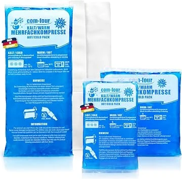 com-four® 3 multifunctionele kompressen in 3 maten met fleecehoes