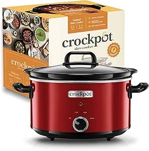 Crock-Pot Slow Cooker, SCV400RD, 2 temperatuurinstellingen + warmhoudfunctie, 3,5 liter (3-4 personen), rood