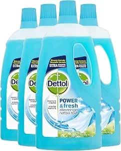 Dettol - Power en Fresh Allesreiniger - Katoenfris - 4 x 1 Liter Grootverpakking