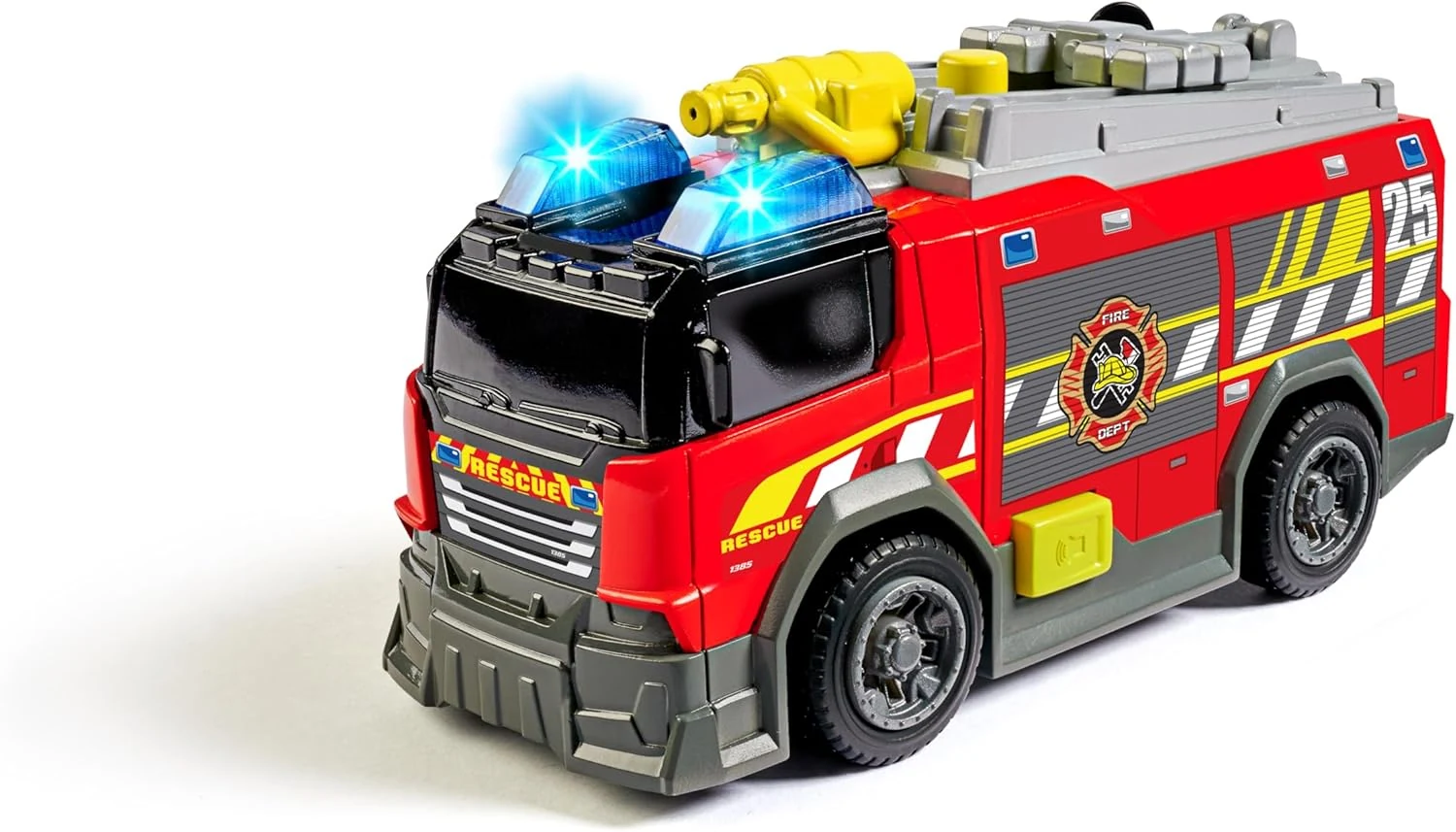 Dickie Toys - Brandweerwagen - met echte waterspuit, sirene en licht, vrijrijdend, 15 cm lang, Speelgoedauto voor kinderen vanaf 3 jaar