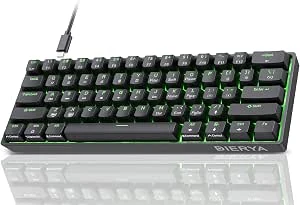 DIERYA DK61se Gaming Toetsenbord,60% Mechanisch Toetsenbord met Red Linear Switch,Ultra-compacte MiMi 61 Toetsen, Anti-Ghosting,Type C-Datakabel, Amerikaanse Lay-Out voor pc,Windows
