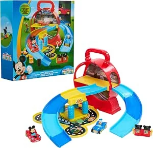 Disney Junior Mickey Mouse Stow ’n Go Garage, Figure and Vehicle Playset