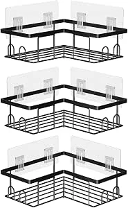 Doucheplank Zonder Boren, Zelfklevend Hoekdouche Caddy, 3 Stuks