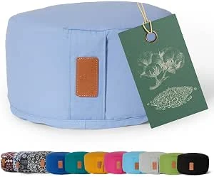 #DoYourYoga - Yoga kussen - »Vishnu« - rond meditatiekussen met bio-organische Spelt vulling - H:15cm, diam.30cm