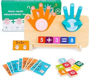 Educatief Speelgoed 3 4 5 Jaar, Houten Vinger Telspel en Rekenspel, Leren Tellen voor Kinderen 3-9 Jaar, Wiskunde Speelgoed, Cadeau voor Jongens Meisjes