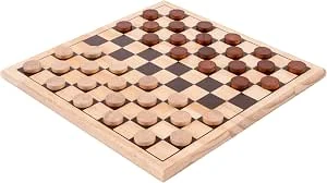 Engelhart – 150236 – Damspel van Berkenhout – Houten Spelbord 30 x 30 cm – Inclusief Stukken – Vanaf 6 Jaar