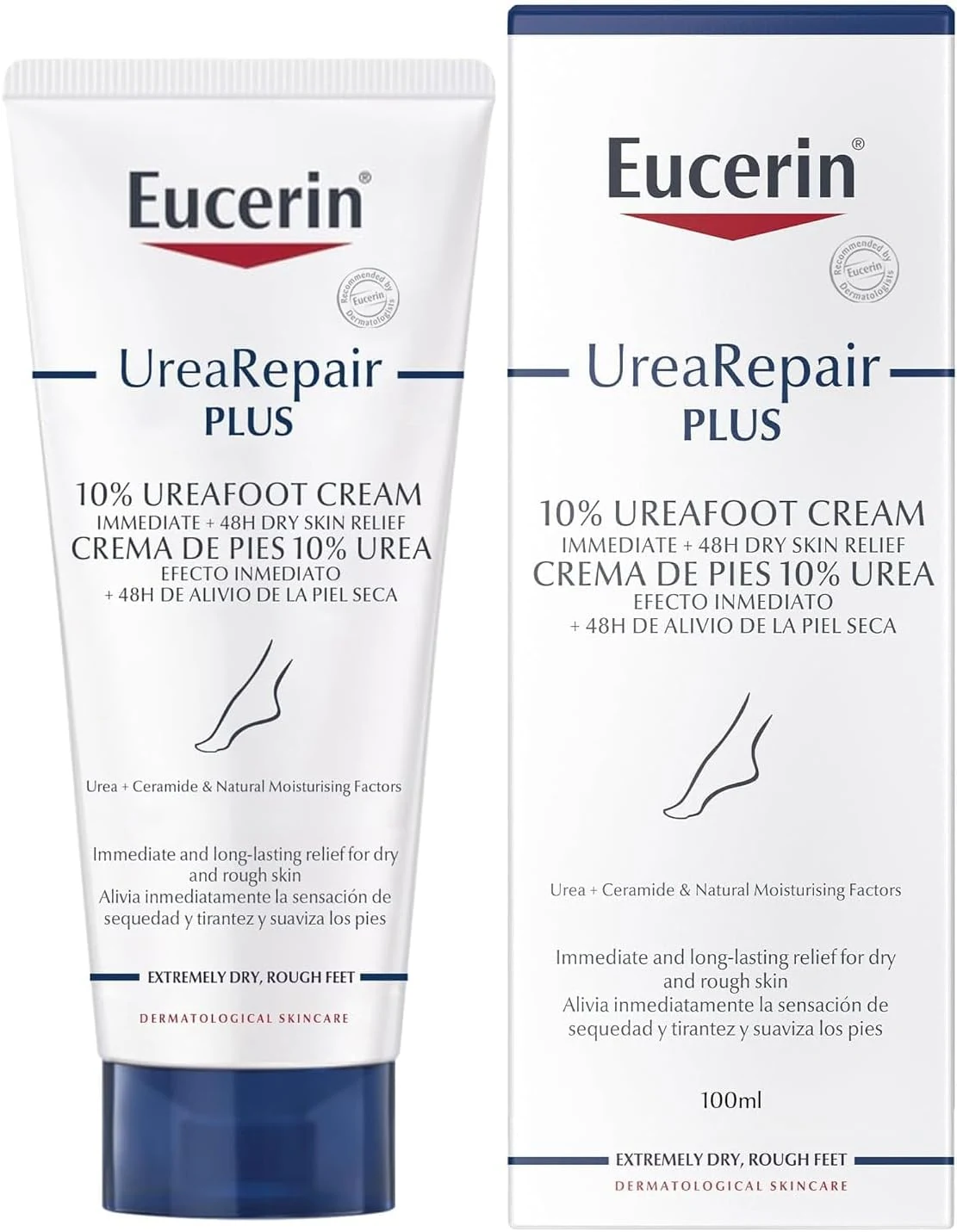 Eucerin UreaRepair Plus voetcrème, geurvrij, 100 ml, verpakking kan variëren