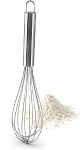Fackelmann garde 26 cm, keuken garde en klopper van roestvrij staal en met stabiele draden, de robuuste eierklopper is vaatwasmachinebestendig en de perfecte keukengerei (Kleur: zilver), Aantal: 1