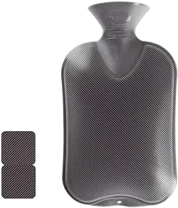 Fashy - warm water kruik fleece hoes grijs 2 liter - 1ST