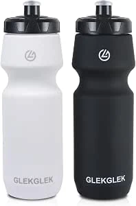 Fietsbidon 750 ml, Herbruikbaar, 2 Pack, Zwart-Wit