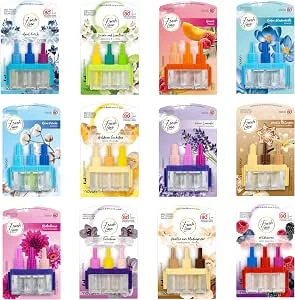 FRESH LINE® Geurstekker navulling 3-pack (3x7ml) – 3-fasenwisseling – comp. naar 3VOLUTION – luchtverfrisser – 6 geuren: wilde bessen, jasmijn limoen, aprilfris, gouden orchidee, vanille, orchideeën