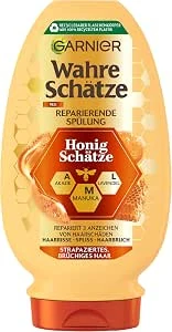 Garnier Echte schatten Reparerende spoeling, honing, versterkt en voedt beschadigd en breekbaar haar, tegen gespleten haarpunten, conditioner, voedende formule, minder haarbreuk, 1 x 200 ml