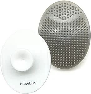 Gezichtsreinigingsborstel, zachte siliconen gezichtsscrubber, gezichtspeeling voor massage, poriënreiniging, mee-eterverwijderingslaag, diepe scrubbing voor alle soorten huid (2ed-wit + grijs