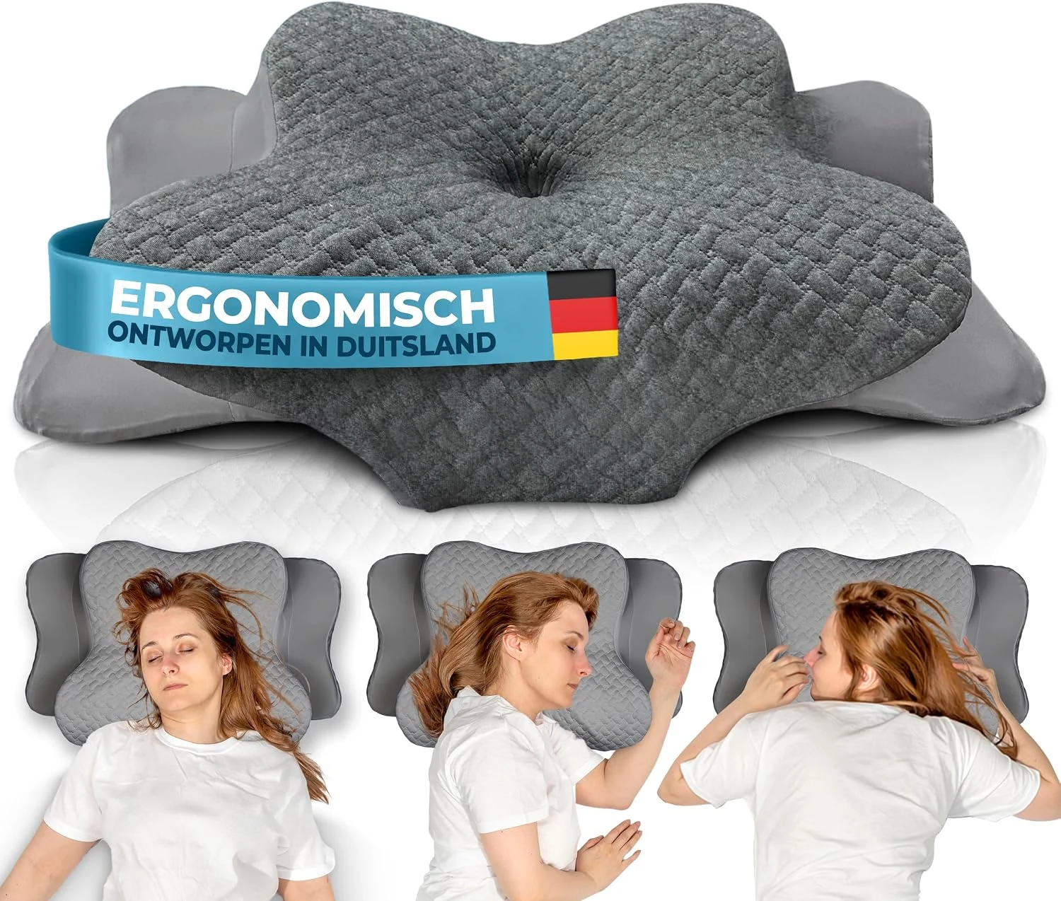 GLÜCKSTOFF® Memory Foam Kussen [VOOR ALLE SLAAPPOSITIES] – Ergonomisch Memory Foam Kussen – Zacht Kussen voor een Comfortabel Liggevoel – Ademend Kussen met Bamboe Hoes – Neck Pillow