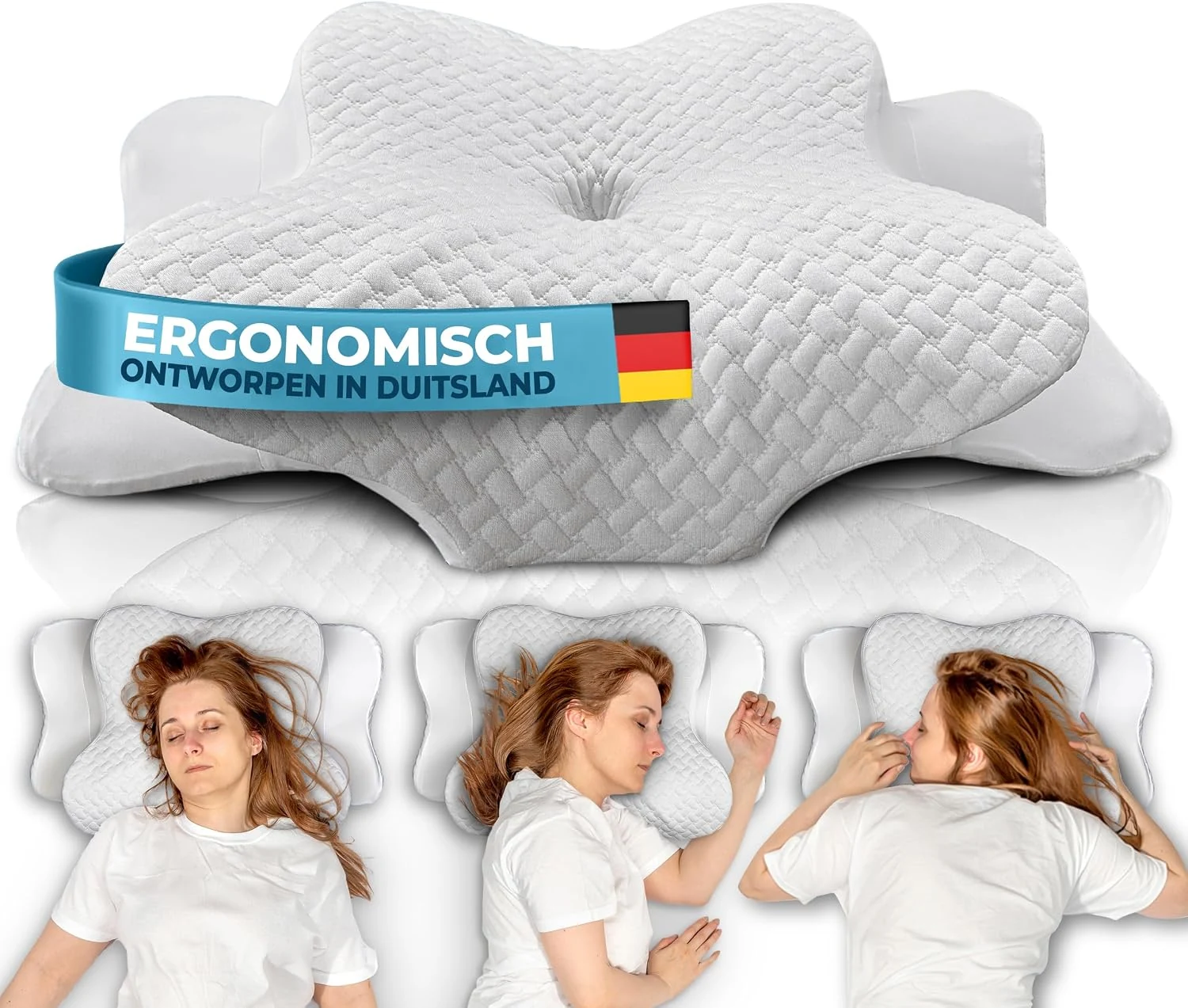 GLÜCKSTOFF® Memory Foam Kussen [VOOR ALLE SLAAPPOSITIES] – Ergonomisch Memory Foam Kussen – Zacht Kussen voor een Comfortabel Liggevoel – Ademend Kussen met Bamboe Hoes – Neck Pillow