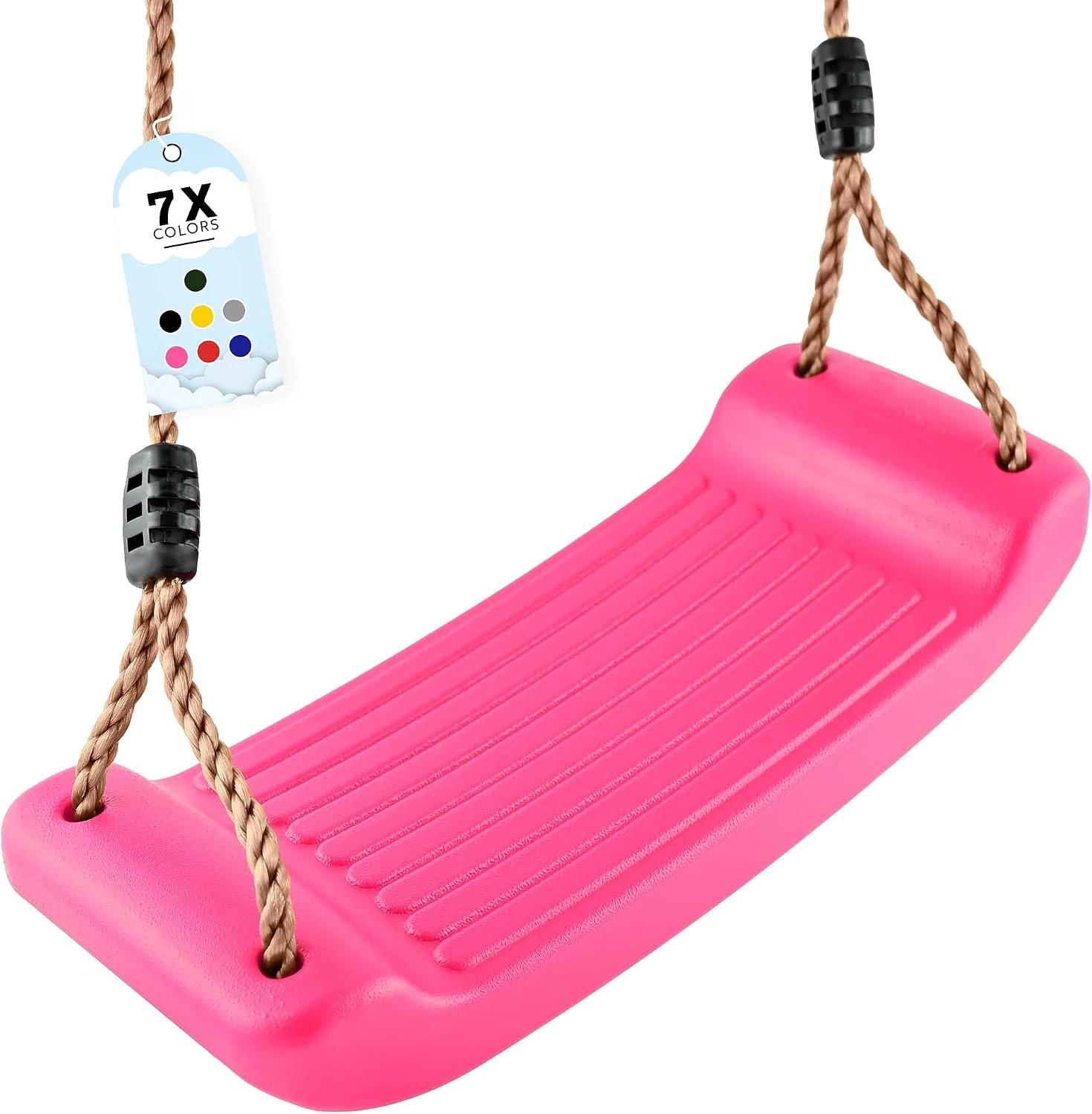 GO!elements Schommelbank tuin - kinderschommel outdoor indoor - schommelzitje schommelplank schommel voor kinderen om te schommelen - in hoogte verstelbaar - antislip - kleur: roze