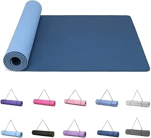 Good Nite Yogamat, Gymnastiek, Pilates Oefenmat voor vrouwen, antislip, dik 6 mm met draagriem, Tpe, 183 x 61 x 0,6 cm