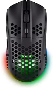 GXTrust Helox Ultralichte Draadloze Oplaadbare Gaming Muis 75g LED, Zwart