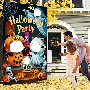 Halloween banner bonenzakgooispel voor kinderen en volwassenen