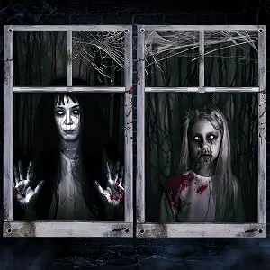Halloween decoratie buiten binnen 2 stuks Halloween raamafbeeldingen 80 x