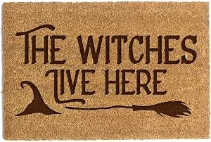 Halloween deurmat met eng of grappig thema foto kokos Home Entree Matten Halloween 40 x 60cm (Heksen wonen hier)