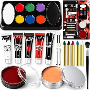Halloween Makeup Set met Nepbloed, Gezichtsverf en SFX Accessoires