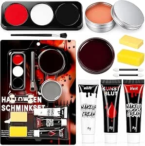 Halloween Makeup Set Super Compleet, voor Theater, Cosplay, Women Men Kids