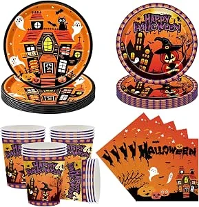 Halloween Serviesset Pompoen voor 20 Gasten