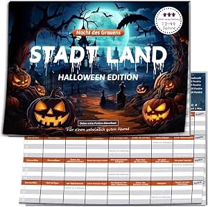 Halloween spellen, griezelige editie van de stad, griezelig land, Halloween-cadeau, activiteitscadeau, kaartspel, adventskalender 2026, kerstcadeau voor vrouwen en mannen