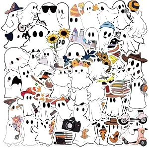 Halloween Sticker, 50 stuks Halloween-stickers, Geest Stickers, Ghost Thema Stickers, Voor Kinderen, Tieners En Volwassenen, Ideaal Voor Waterflessen, Laptops En Bekers
