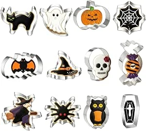 Halloween uitsteekvormen 12-delig Halloween koekjessnijders van roestvrij