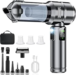 Handstofzuiger Accu 4-in-1, 32000Pa Autostofzuiger Sterk, Handstofzuiger Accu Draadloos, LCD-scherm Autostofzuiger, Borstelloze Motor, 3-versnellingen 300000 U/min Stofzuiger voor Auto/Kantoor