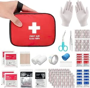 HONYAO® Mini EHBO kit, Kleine EHBO set 90 Stuks, Perfect voor Buiten Thuis Auto School Fiets Werkplek Reizen Kamperen Wandelen EHBO