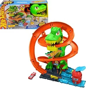 Hot Wheels City T-Rex Blaze Battle met speelgoedauto 1:64