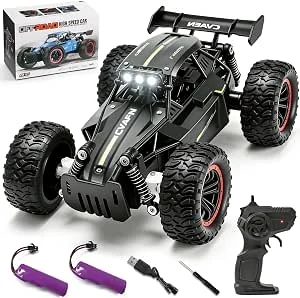 Jiakora Op afstand bestuurbaar auto vanaf 3 4 5 6 7 8 jaar, 2.4GHz off-road RC auto, 1:16 monstertruck op afstand bestuurd, all terrain RC truck met 2 batterijen, speelgoedauto cadeau voor kinderen