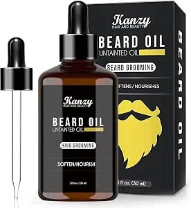 Kanzy Baardolie Mannen voor Baardgroei 30ml 100% Natuurlijk met Jojoba, Argan en Vitamine E combinatie Perfecte Cadeauset voor Mannen