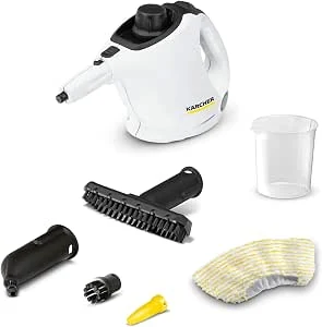 Kärcher stoomreiniger SC 1, stoomdruk: 3 bar, opwarmtijd: 3 min., vermogen: 1.200 W, oppervlakteprestatie: 20 m², tank: 200 ml, met hand-, puntstraal- en powersproeier, microvezelafdekking